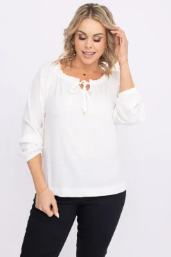 Damskie Polski Bluzka z wiązanym dekoltem GENTIMA