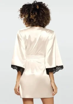 Polski Ecru Szlafrok satynowy OLA