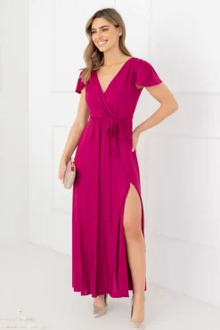 Polski Fioletowa Sukienka brokatowa HESIO