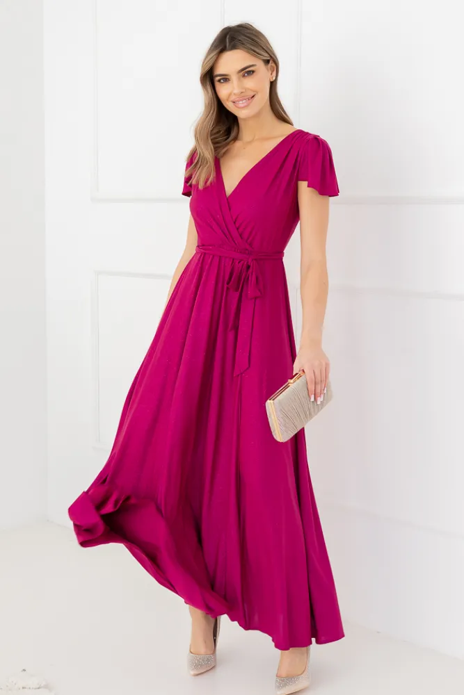 Polski Fioletowa Sukienka brokatowa HESIO