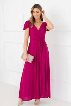 Polski Fioletowa Sukienka brokatowa HESIO