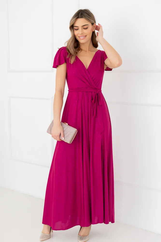 Polski Fioletowa Sukienka brokatowa HESIO