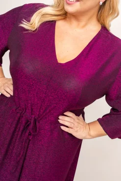 Polski Fioletowa Sukienka błyszcząca REZIO