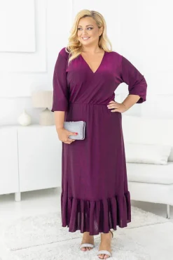 Polski Fioletowa Sukienka błyszcząca QUZI