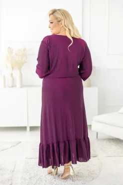 Polski Fioletowa Sukienka błyszcząca QUZI