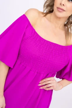 Włoski Fioletowa Sukienka FINURI