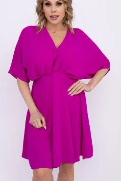 Włoski Fioletowa Sukienka SENUMI