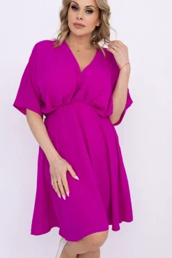 Włoski Fioletowa Sukienka SENUMI