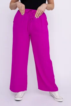 Damskie Włoski Fioletowe Spodnie DEROME