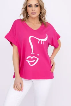 Damskie Włoski Fuksjowa Bluzka BELIANO Wzór 1