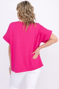 Damskie Włoski Fuksjowa Bluzka BELIANO Wzór 1