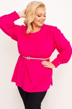 Damskie Polski Fuksjowa Bluzka LEMENTO