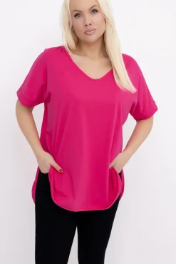 Damskie Włoski Fuksjowa Bluzka MERZI