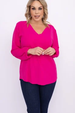 Damskie Polski Fuksjowa Bluzka PRUDI