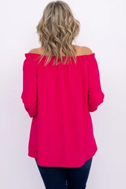 Damskie Włoski Fuksjowa Bluzka SEGAYO