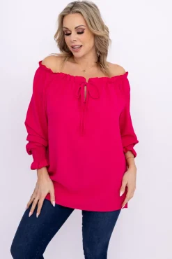 Damskie Włoski Fuksjowa Bluzka SEGAYO