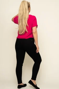 Damskie Włoski Fuksjowa Bluzka z wisiorkiem FAIRY