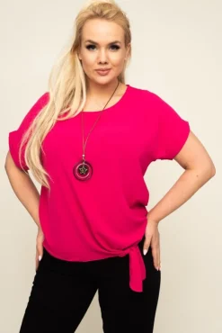 Damskie Włoski Fuksjowa Bluzka z wisiorkiem FAIRY