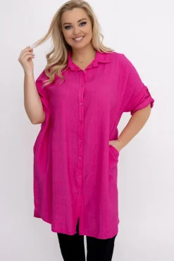 Damskie Włoski Fuksjowa Koszula BARIEN