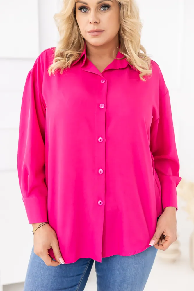 Damskie Polski Fuksjowa Koszula oversize DEMENO