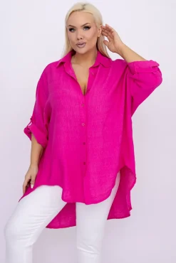 Damskie Włoski Fuksjowa Koszula TERIEN