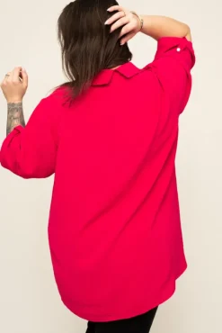 Damskie Polski Fuksjowa Koszula TIARO
