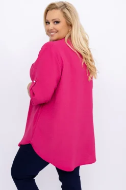 Damskie Polski Fuksjowa Koszula ze stójką LERIA