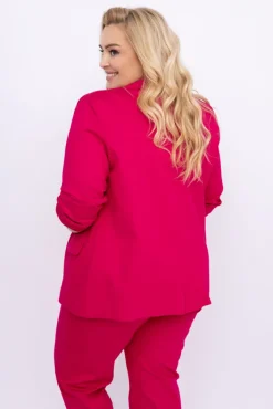 Damskie Polski Fuksjowa Marynarka dwurzędowa MEYVI