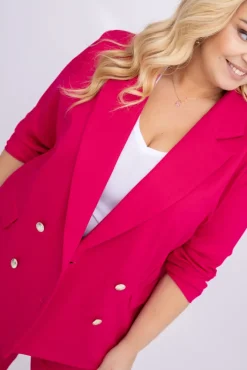 Damskie Polski Fuksjowa Marynarka dwurzędowa MEYVI