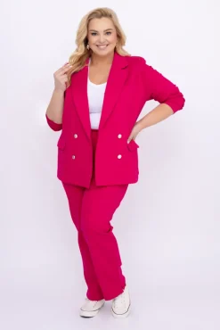 Damskie Polski Fuksjowa Marynarka dwurzędowa MEYVI