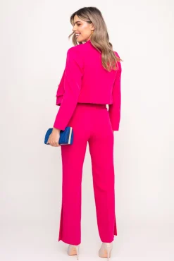 Damskie Polski Fuksjowa Marynarka dwurzędowa KENVI