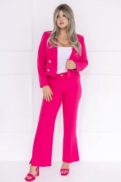 Damskie Polski Fuksjowa Marynarka dwurzędowa KENVI