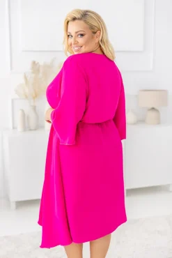 Polski Fuksjowa Sukienka asymetryczna DARLIN