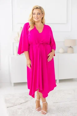 Polski Fuksjowa Sukienka asymetryczna DARLIN