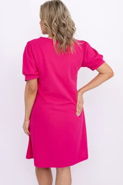 Włoski Fuksjowa Sukienka BERGIA