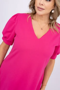 Włoski Fuksjowa Sukienka BERGIA