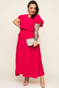 Polski Fuksjowa Sukienka BLANCY