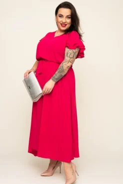 Polski Fuksjowa Sukienka BLANCY