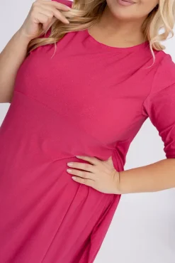 Polski Fuksjowa Sukienka brokatowa REVIN