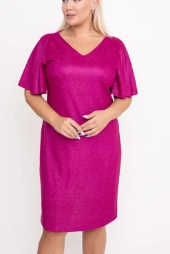 Polski Fuksjowa Sukienka błyszcząca GRIVI