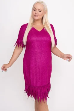 Polski Fuksjowa Sukienka błyszcząca INFLUENCER