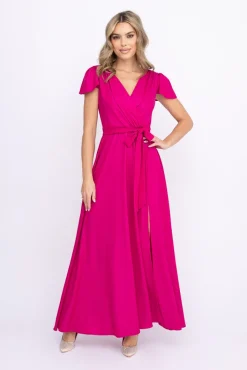 Polski Fuksjowa Sukienka błyszcząca SELIGA