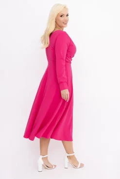 Włoski Fuksjowa Sukienka FEZANTI