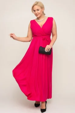Polski Fuksjowa Sukienka FIANCO Maxi