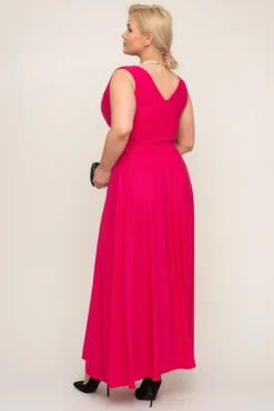 Polski Fuksjowa Sukienka FIANCO Maxi