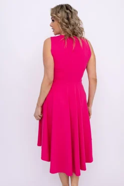 Włoski Fuksjowa Sukienka FORMINA