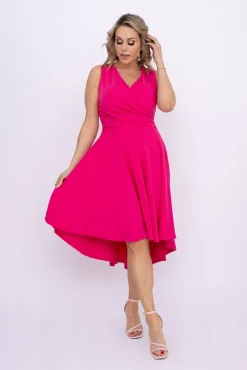 Włoski Fuksjowa Sukienka FORMINA