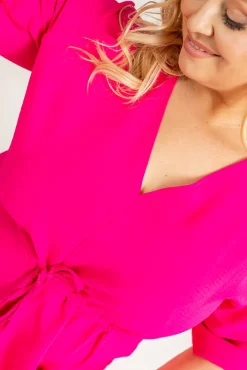 Damskie Polski Fuksjowa Tunika asymetryczna CLARIN