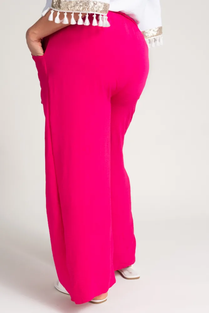 Damskie Polski Fuksjowe Spodnie kuloty WIDIO