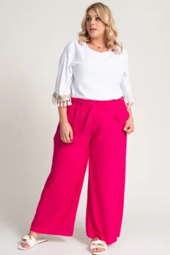 Damskie Polski Fuksjowe Spodnie kuloty WIDIO